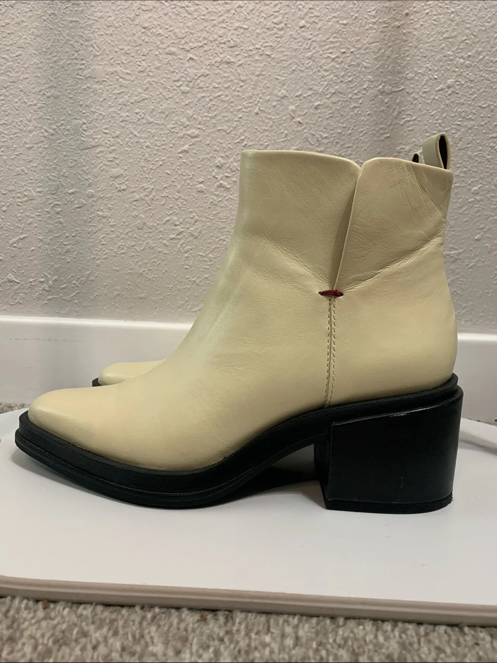 Franco Sarto cream leather